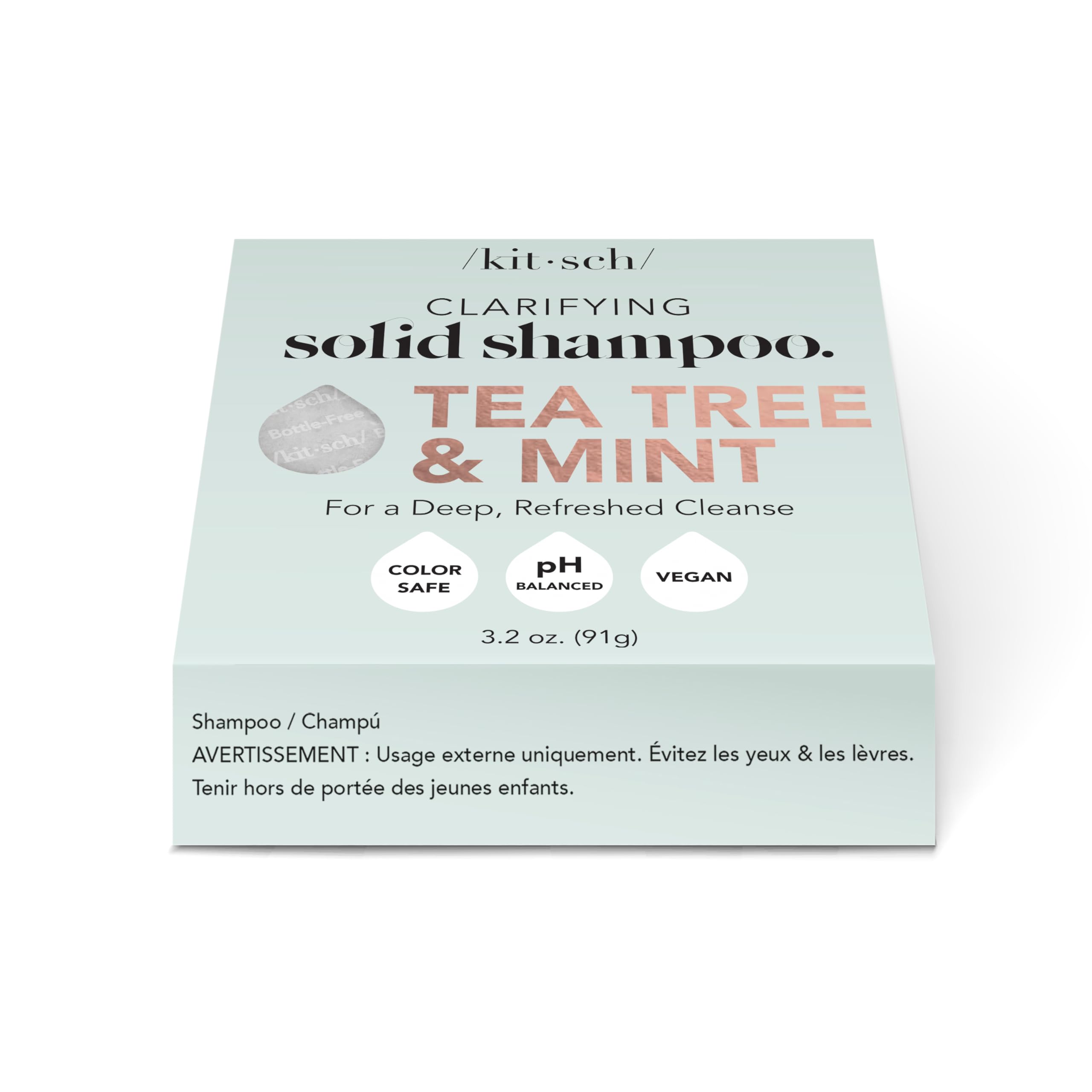 Kitsch Tea Tree & Mint Anti-Dandruff Vegan Shampoo for Itchy Scalp | Made in US | Paraben & Sulfate-Free | 3.2oz