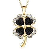 Daixiya Four Leaf Clover Necklace 925 Sterling Silver Shamrock Pendant Necklace Clover Jewelry Gifts for Women