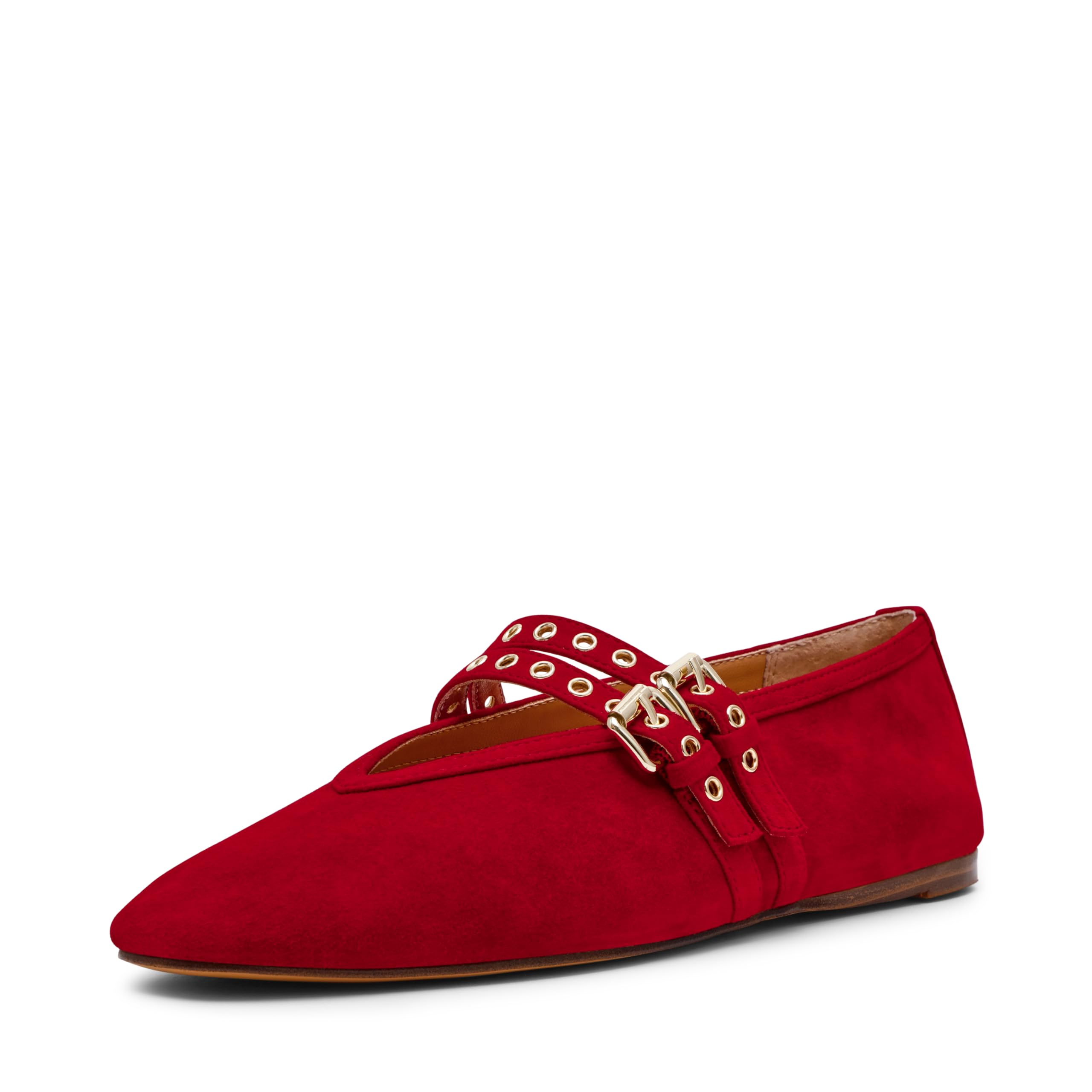 Steve Madden Women’s Lydia Ballet Flat, Red Suede, 6.5