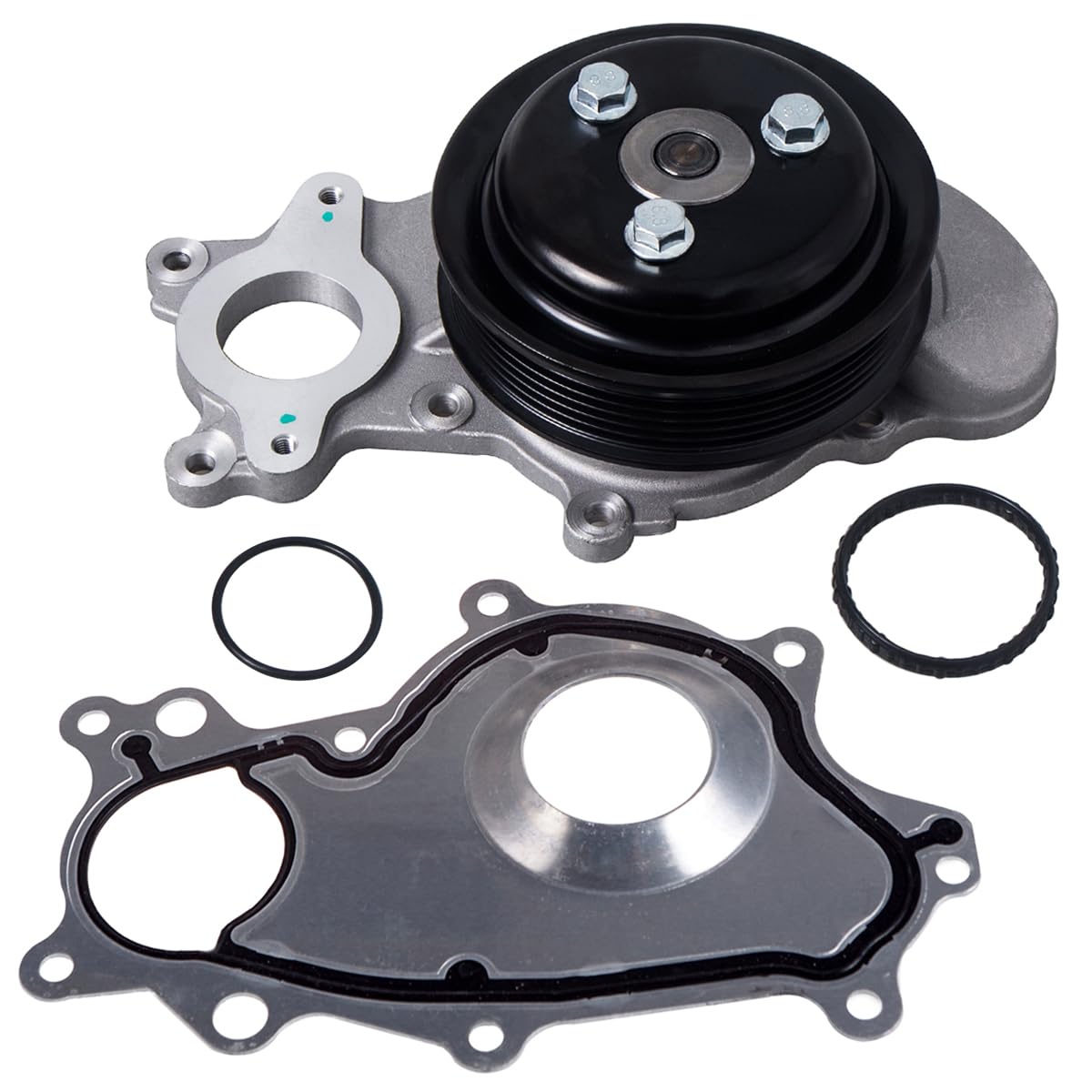 Photo 1 of AUQDD AW6654 Water Pump Kit w/Gasket (4 Bolt Flange,For 3.7L Naturally Aspirated) Fit For Fo-rd 11-14 F-150,11-17 Mustang,15-19 Transit-150 Transit-250 Transit-350 (Replace # BR3Z8501G BR3Z8501N)