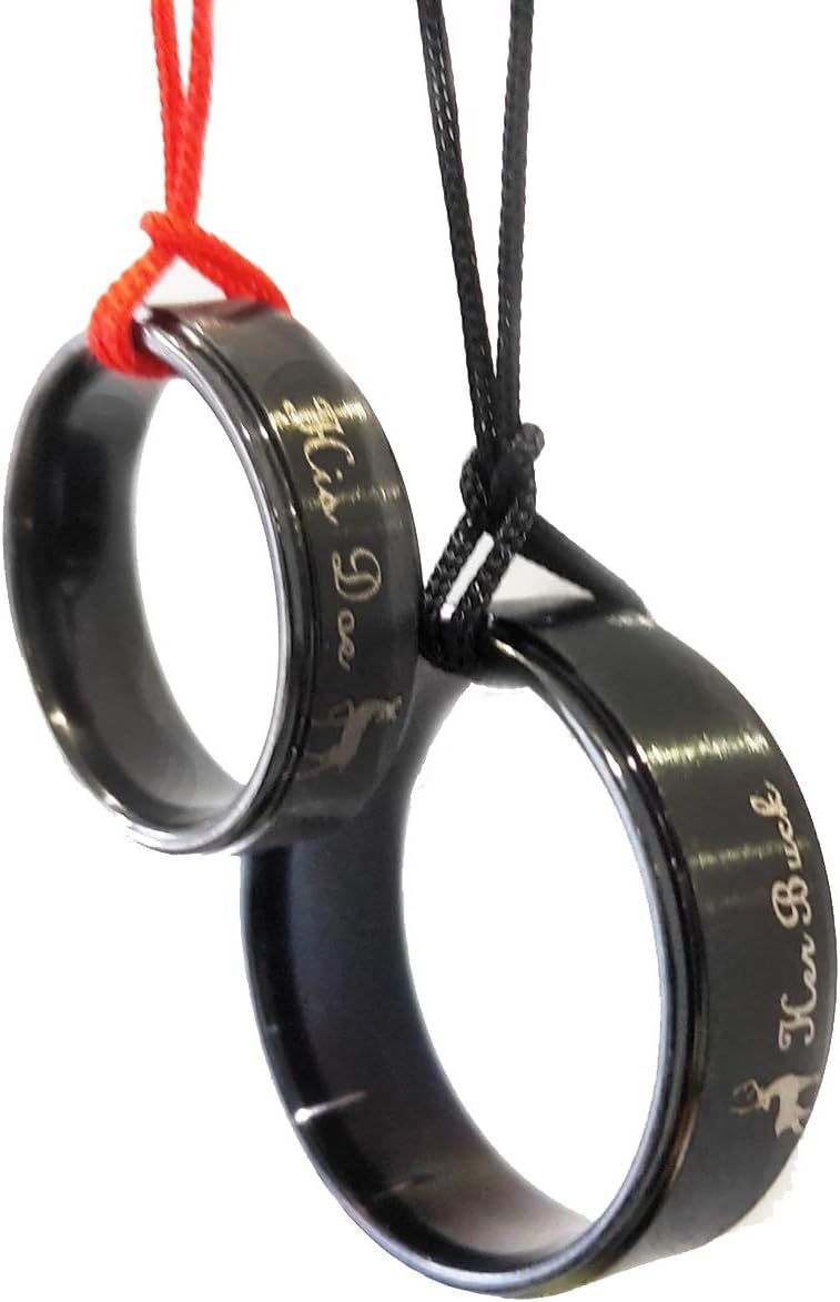 Couples Rings Engraved Her Buck His Doe His Hers Matching Promise Ring Stainless Steel Valentine Gift Black Silver