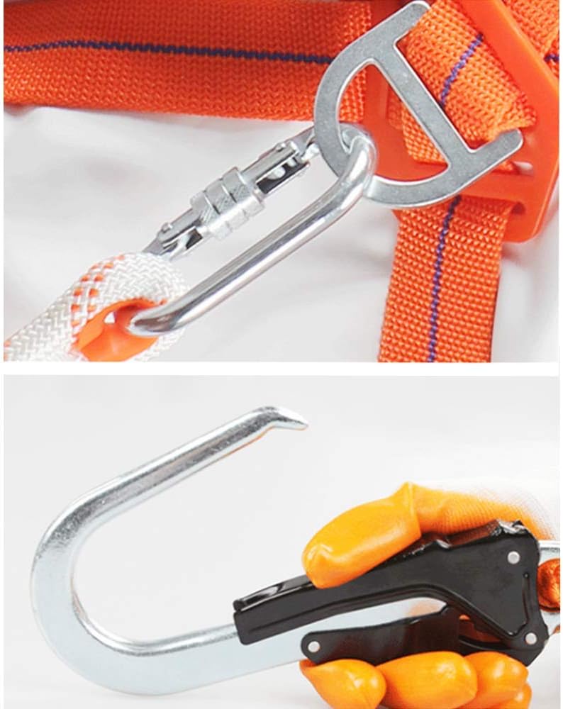 Full Body Safety Harness Tool Fall Protection with 5D-Rings and Waist Belt, Universal Personal Protective Equipment (A) - - 