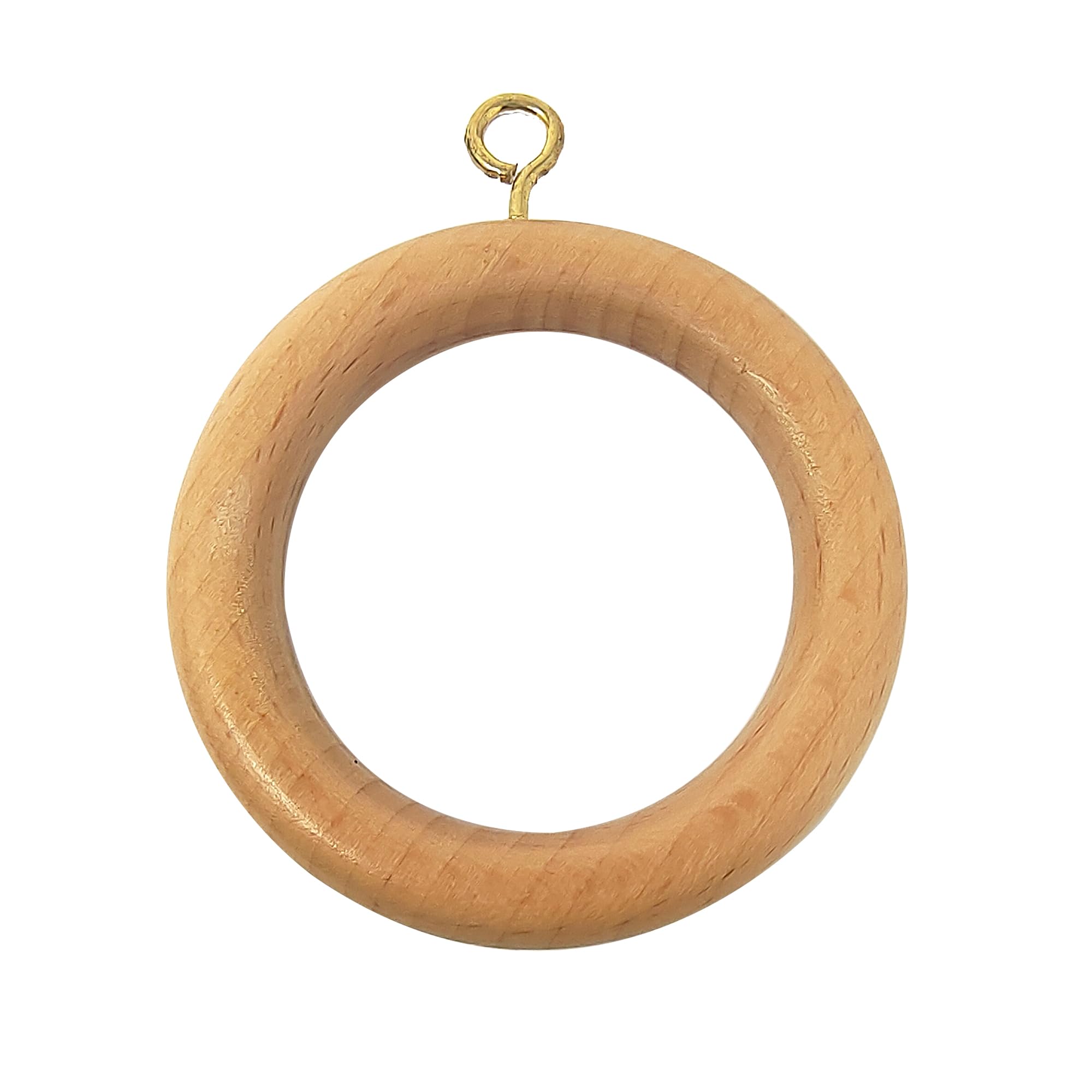 Galaxy Indiacraft Wooden Curtain Rings/Hooks/Clips for 1.25 to 2.5 Inch Curtain Rod (Set of 12) (Inner Dia 1.7, Outer Dia 2.5 Inch, Natural Maplewood)