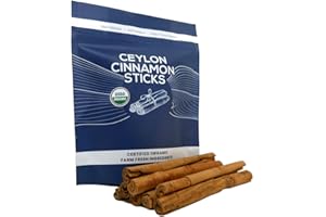 One Farm by WAAYB Organic Ceylon Cinnamon Sticks, Single Estate, Premium Sri Lanka Cinnamon, Non-GMO, Fair-Trade & Gluten Free in Resealable Pouch for Cooking, Decoration, Lattes & Tea