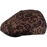 Ahouws Retro Leopard Print Beret Hat for Women French Style Winter Warm Beret Cap