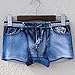 Binmer(TM) Men Cotton Spandex Shorts Fake Jean Legging Boxer Briefs Sexy Underwear (L, Dark Blue)