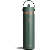 Hydro Flask Water Bottle - Insulated Stainless Steel - Wide Straw Lid, Non Spill, Leakproof in 24 Oz Forest Green Arc