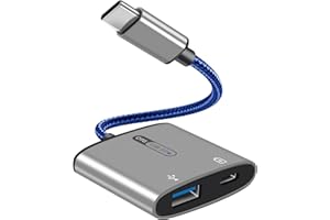 AZDDUR USB C OTG Adapter with Power, 2 in 1 USB C to USB with 60W PD Charging Adapter Compatible with iPhone 15/15 Pro, iPad Pro, Galaxy S24/S23/S21/Tab S8/S9, Pixel 8/7/6, Google Chromecast with Google TV