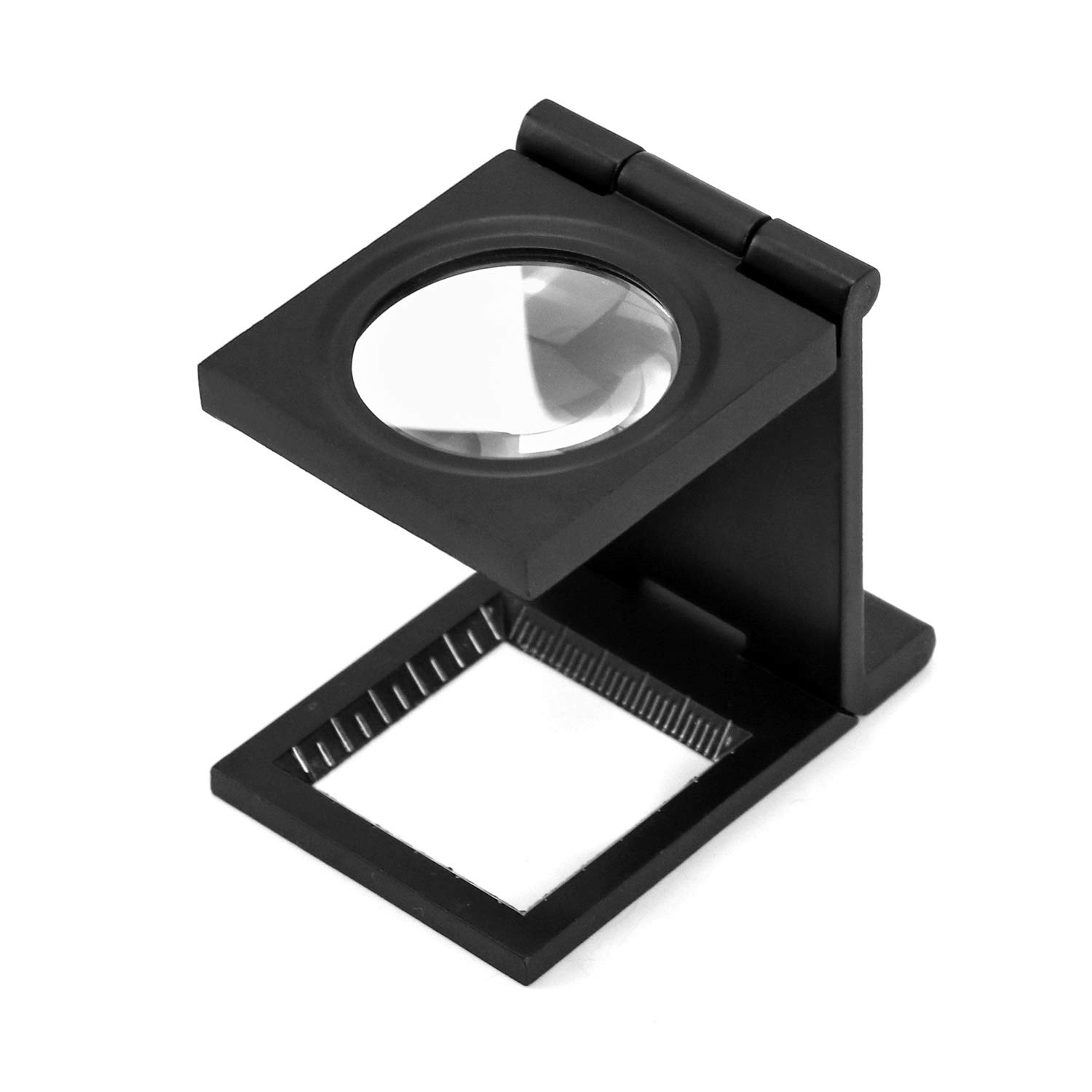QWORK® Folding Loupe Magnifier, 10x Magnifier Magnifying Glass with Scale, for Seniors Reading, Soldering, Inspection, Jewelry, Exploring, 1 Piece