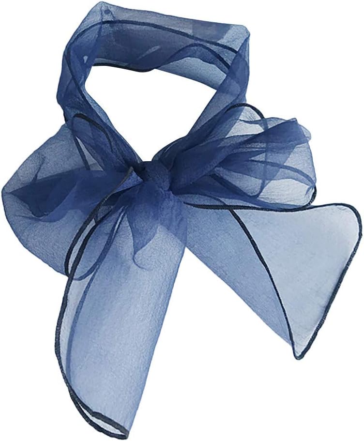 FEDULK Chiffon Scarf for Women Retro Vintage Elegant Ribbon Satin Feel Ladies Small Head Wraps Neck Scarves