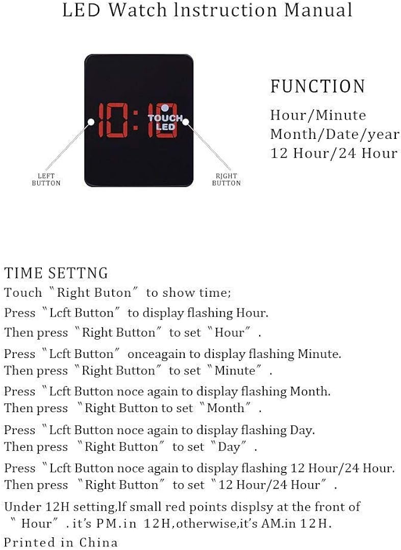 led watch instructions manual