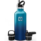 IRON °FLASK Camping & Hiking Hydration Flask with Straw, BPA-Free Insulated Stainless Steel Sports Water Bottle - 32 oz Dark Night