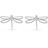 Boma Jewelry Sterling Silver Large Dragonfly Stud Earrings