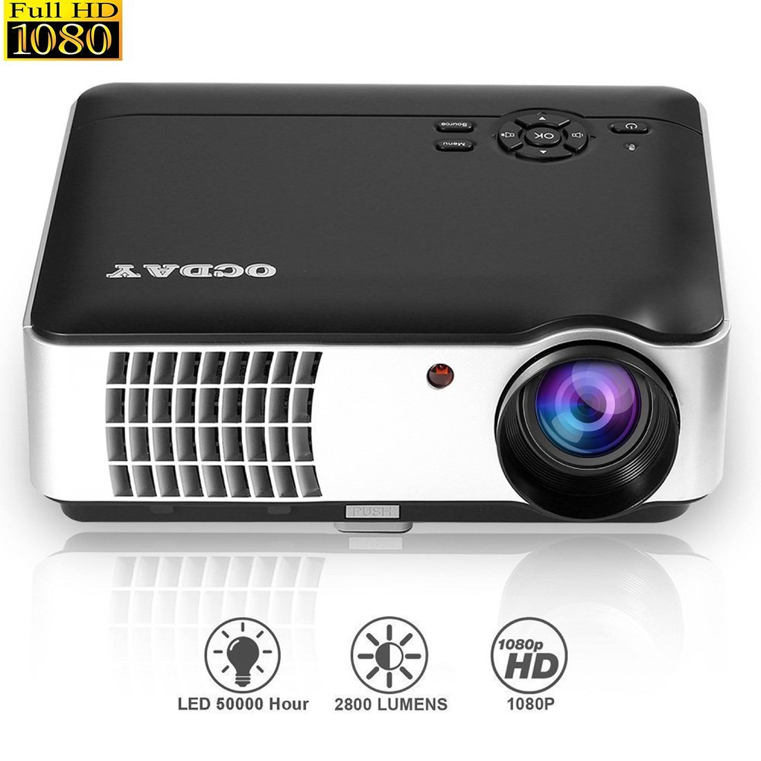 LESHP LED Proyector Cine Casa Multimedia Home Cinema x FULL HD 