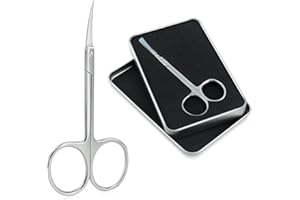 Qunzhao Cuticle Scissors for Women and Men Curved Stainless Steel with Tip Grooming Blades Manicure Nail for Dry Skin Nail Scissors (2)