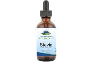 Pure Mountain Botanicals Liquid Stevia Drops - Natural Sweetener - Concentrated Sugar Free Substitute Diabetic Friendly Ideal for Keto Low Carb and Vegan Diet Great Addition to Weight Loss Program