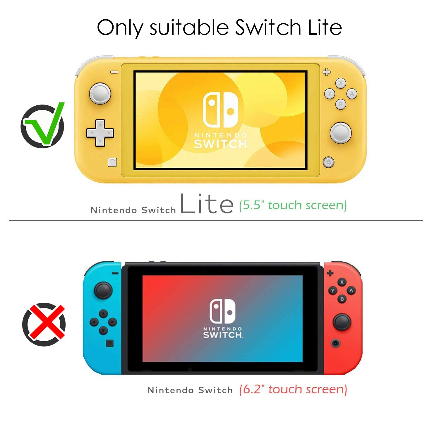 [3 Pack] Tempered Glass Screen Protector for Nintendo Switch Lite, Bubble Free/Anti Scratch/HD Clear, Glass Film Screen Protector for Switch Lite