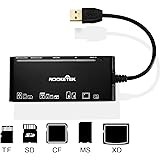 Rocketek USB 3.0 Memory Card Reader/Writer for CF Card, xD Card, SD Card, Micro SD Card, MS Card adn MS micro Card, with a 13cm USB Cable design - 5 cards read simultaneously
