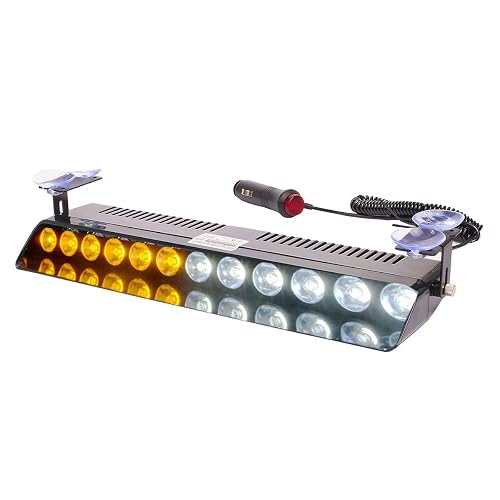 White Yellow Led Strobe Flash Light Emergency Warning 12-Led Sucker ...