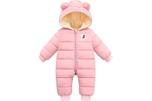Happy Cherry Baby Snowsuit Winter Coat Warm Hoodie Romper Puffer Jacket