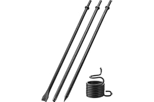 Turnirace 3pcs 18'' Extra Long Air Hammer Bit Set, 1/8 in & 3/8 in & 3/4 in Point and Flat Pneumatic Cold Chisels with Spring, 42 Cr-Mo Alloy Steel Heavy Duty for Concrete, Tile, Metal