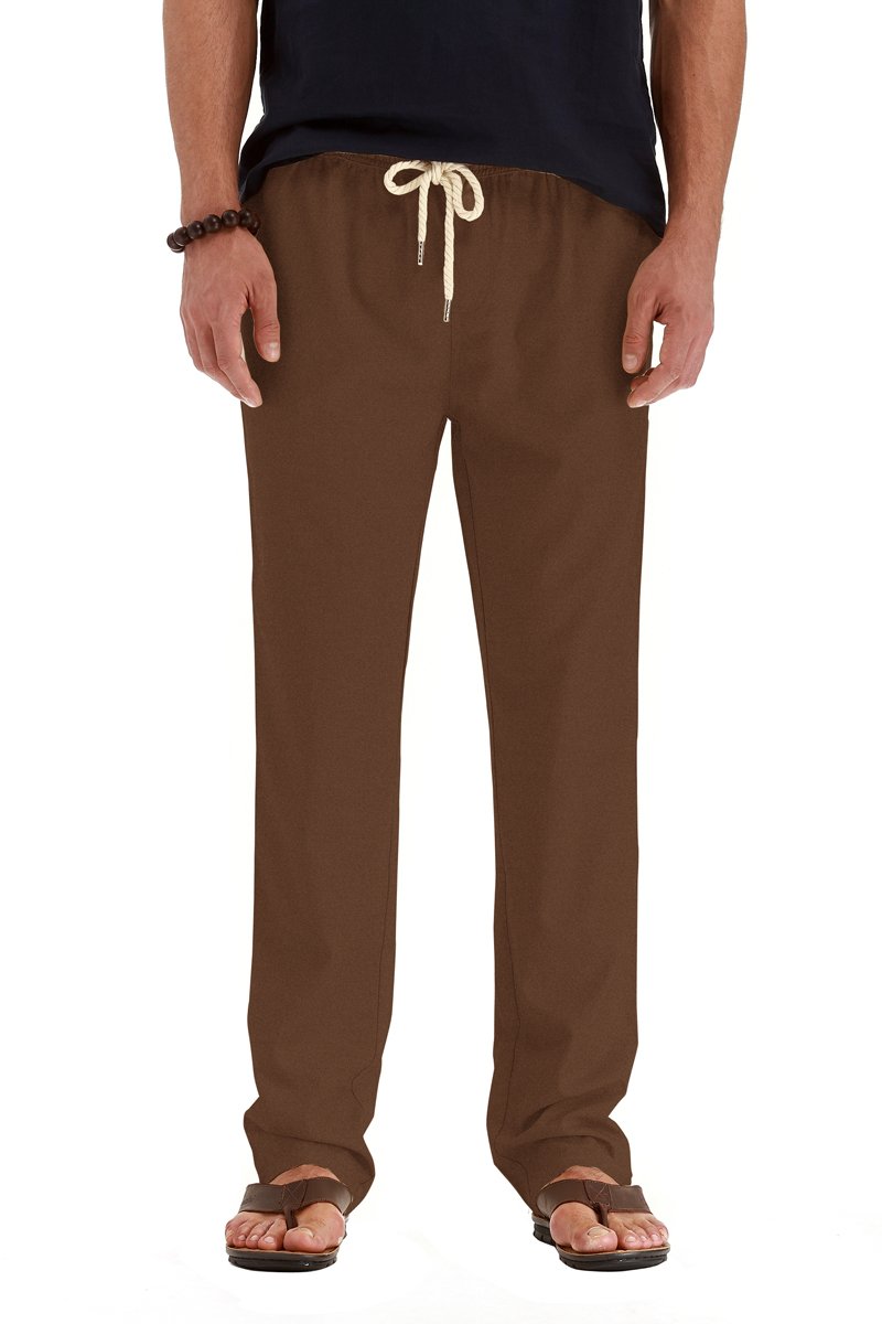 NITAGUT Men Casual Beach Trousers Linen Summer Pants Beachwear Central