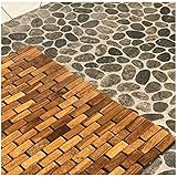 Hip-o Modern Living Teak Indoor Outdoor Bath and Shower Mat