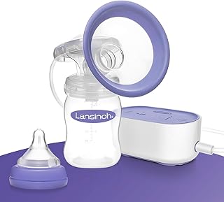 Lansinoh Elektrische Milchpumpe Kompakt - besonders klein & leise - ideal für zu Hause und unterwegs - Kompatibel mit Powerbank