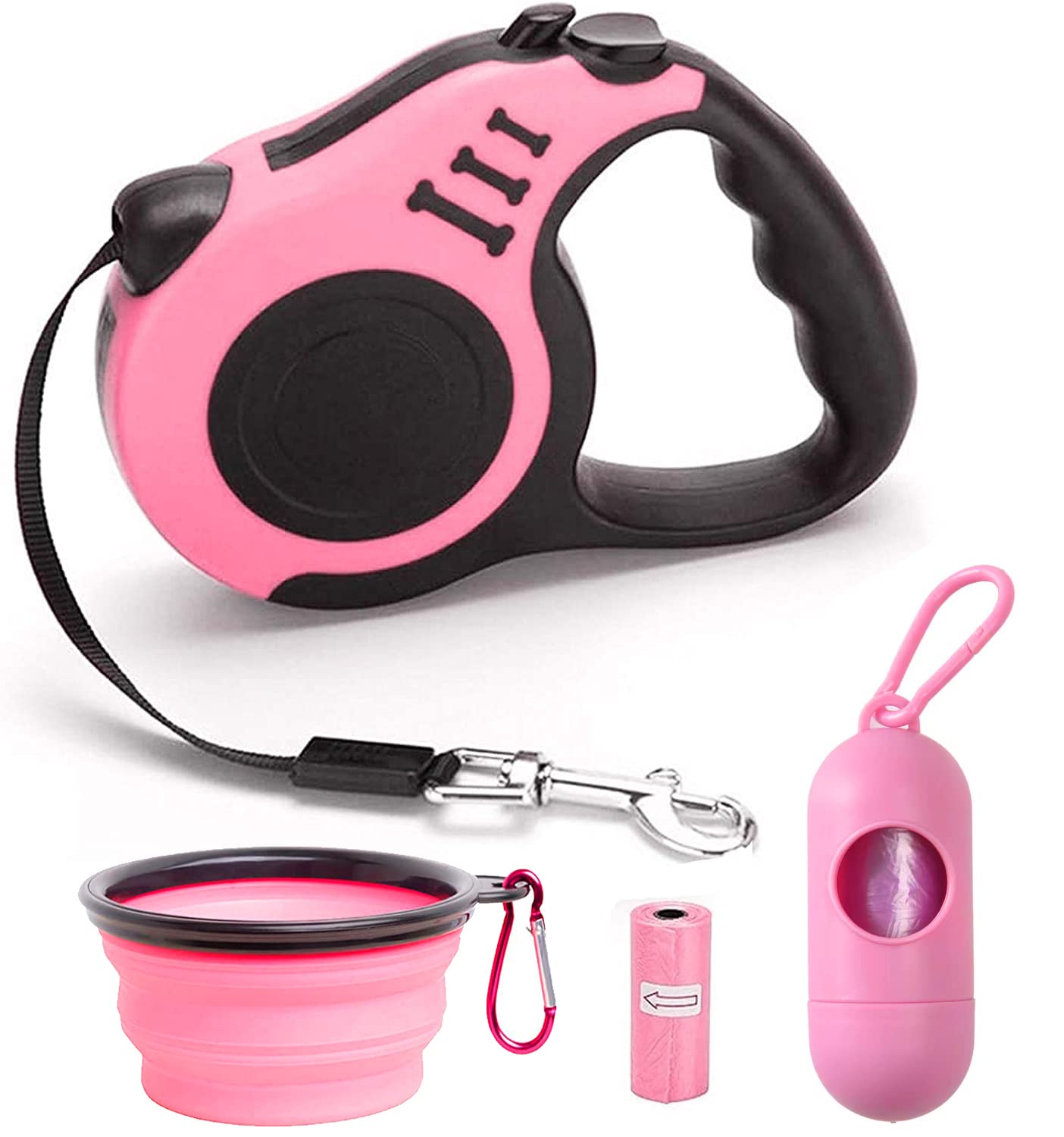 Photo 1 of Retractable Dog Leash for Medium - Small Dogs and Cats - 16.5FT Tangle Free, Heavy Duty Walking Leash with Anti Slip Handle, Pause and Lock Strong Nylon Tape