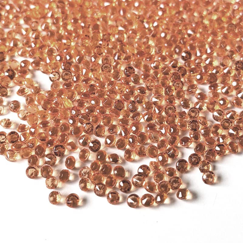 10,000 Scatter Crystals Wedding Rhinestone 2.5mm Gem Beads Diamante Acrylic Stones Table Confetti Centrepiece Decorations Decor Prom Event (Copper)