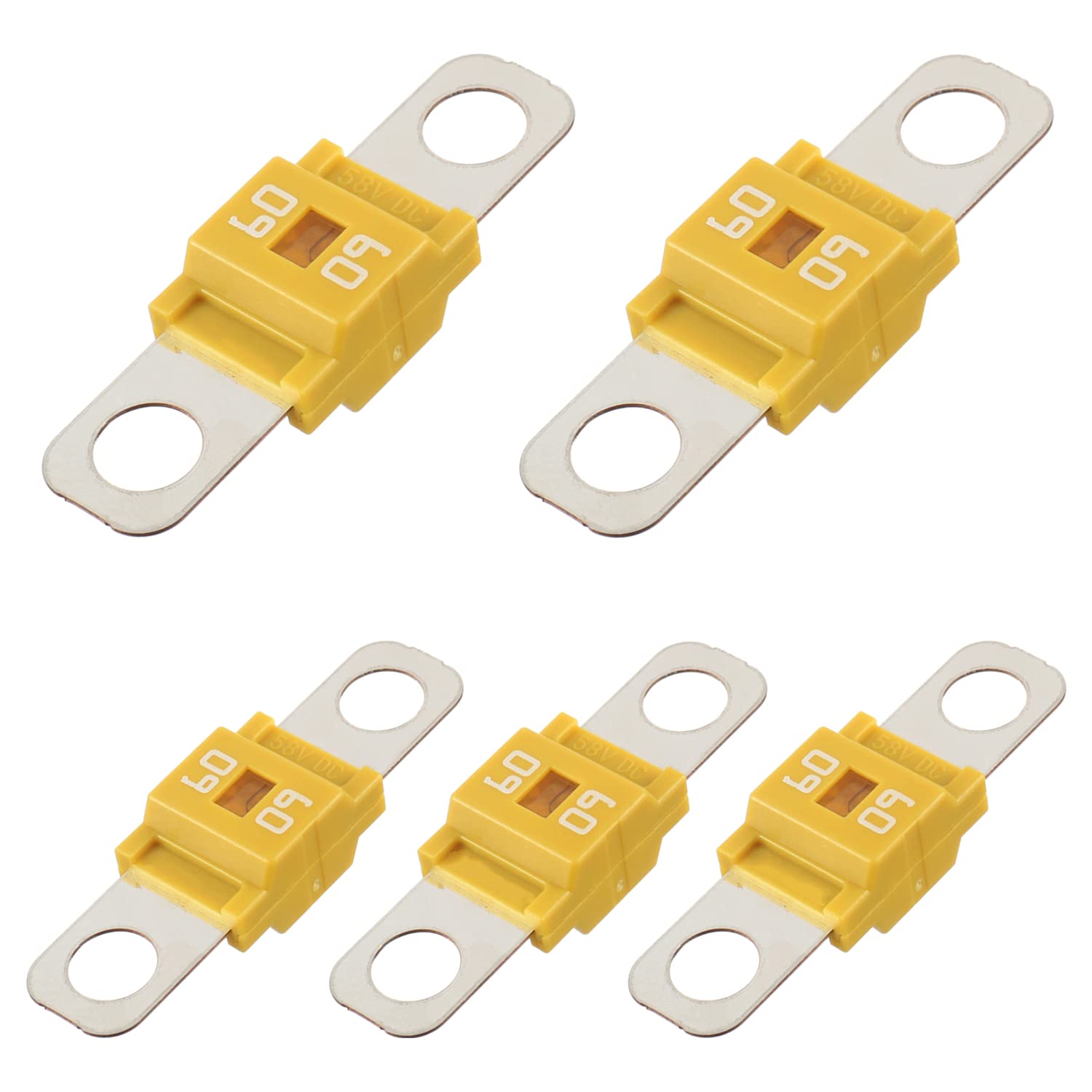 BOJACK AMI/Midi Fuse 60A High Current Fuse for Cars, Trucks, Construction Vehicles, Buses, Caravans (Pack of 5)