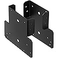 MOUNTAIN_ARK 4 Pcs (2 Pair) 6x6 Black T Shape Post to Beam Connector, Adjustable Post Cap, Roof Truss Tie Pergola Bracket for Wood, 14 Gauge