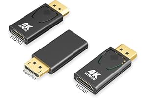 Mbiydeg DisplayPort to HDMI Adapter 4K 30Hz, 3-Pack Uni-Directional DP to HDMI Converter (Male to Female) Compatible with Laptop/PC/Monitor/TV, Stable Signal for Home Office Gaming & Streaming.