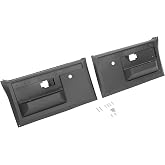 HECASA Inner Door Panels Compatible with 1981-1987 Chevy Chevrolet Pickup | Compatible with 1981-1987 Chevrolet Pickup Truck Power Lock Door Inside Door; Trim Panel PP Plastic Black