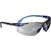3M Safety Glasses, Solus 1000, S1102SGAF, ANSI Z87, Scotchgard Anti-Fog Gray Lens, Blue/Black Frame, UV Protection, Premium Eye Protection, Padded Temple, Soft Nosebridge