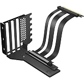 GLOTRENDS PCIe 5.0 GPU Vertical Mount Bracket with 150mm Riser Cable,3‑Slot | RTX 5090/5080 &amp; RX 9070 Ready, 128GB/s, Gen 4/3 Backward Compatible, Full-Open Chassis, Anti-Sag Foam Pads, Black/White