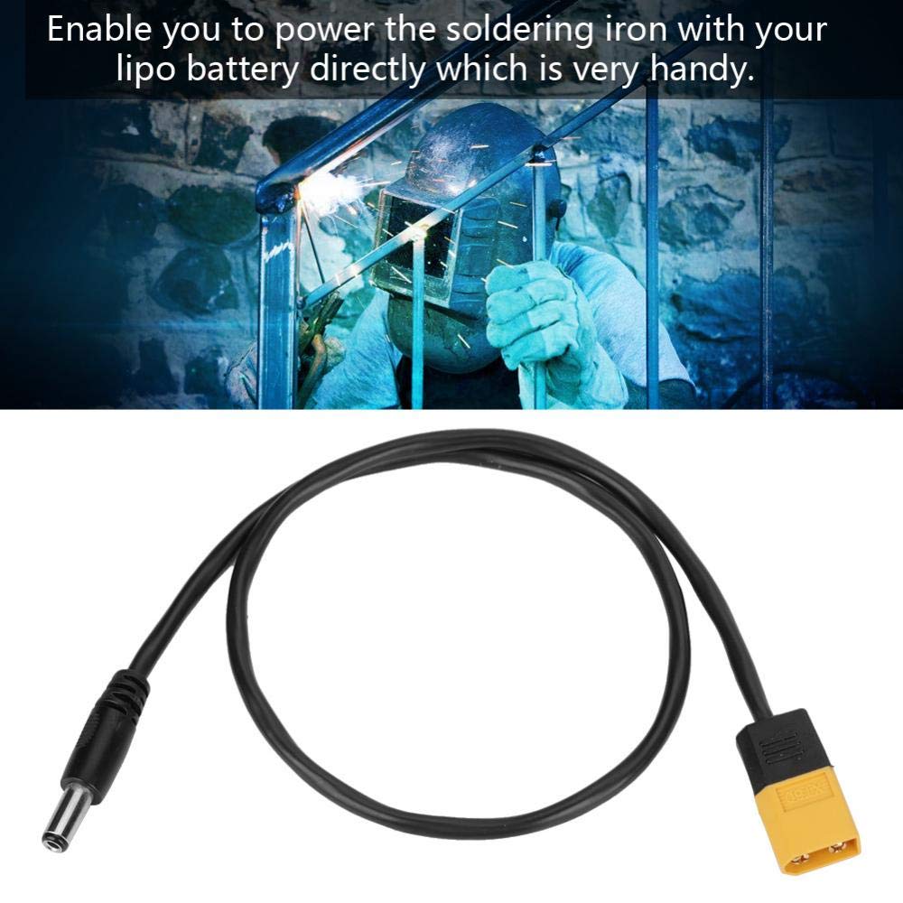 Garosa 20.7 inch XT60 to DC5525 Male Power Cable for TS100 Soldering Iron, Black, 20.7 inches - Image 4