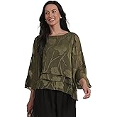 Lace Blouses for Women Dressy Casual Flutter 3/4 Length Sleeve Chiffon Top Round Neck Floral Elegant Business Work Shirt