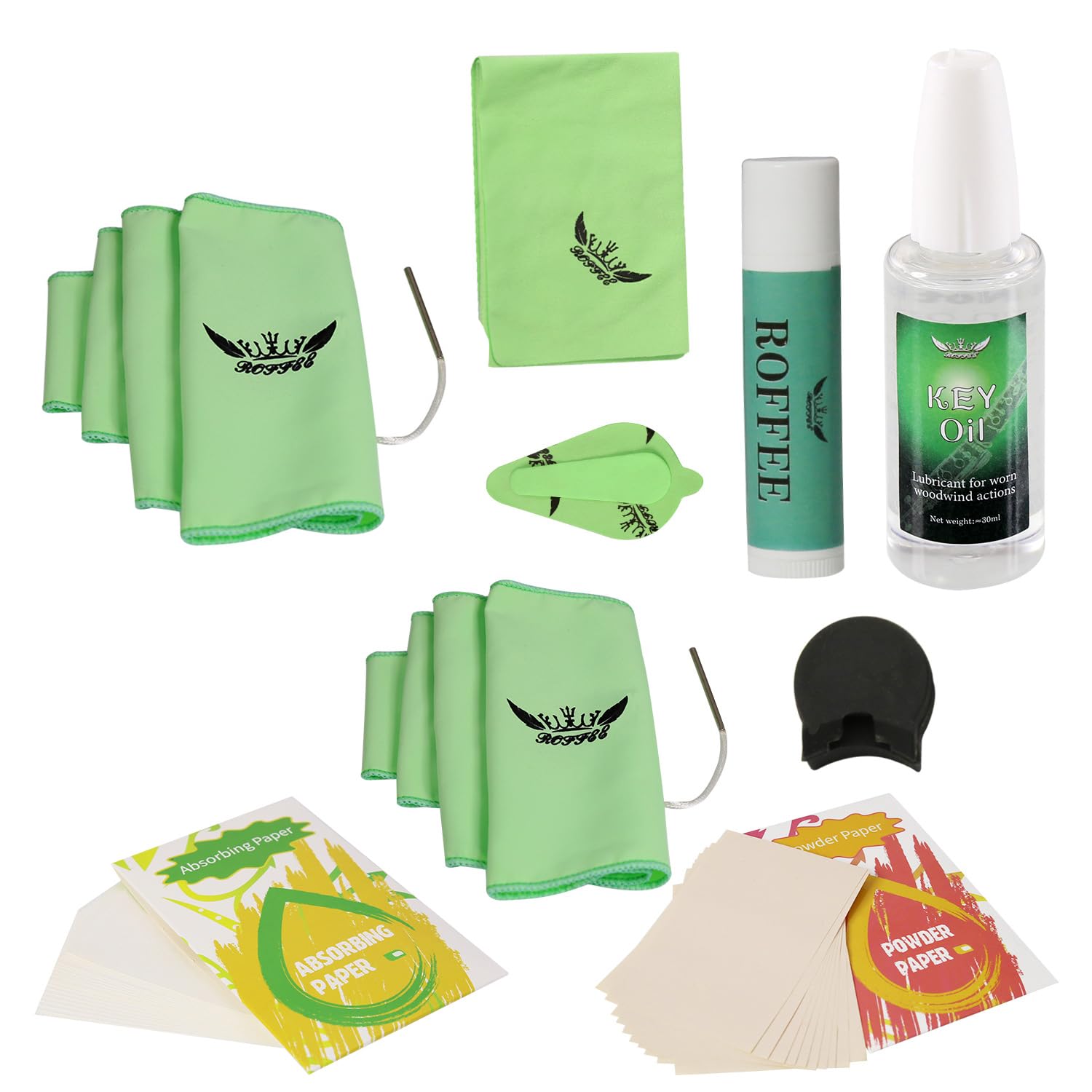 Photo 1 of Oboe cleaning kit, oboe cleaning and care kit, oboe swab, key oil, cork grease, blotting paper, powder paper, thumb rest, cleaning cloth, care kit for woodwind instruments...