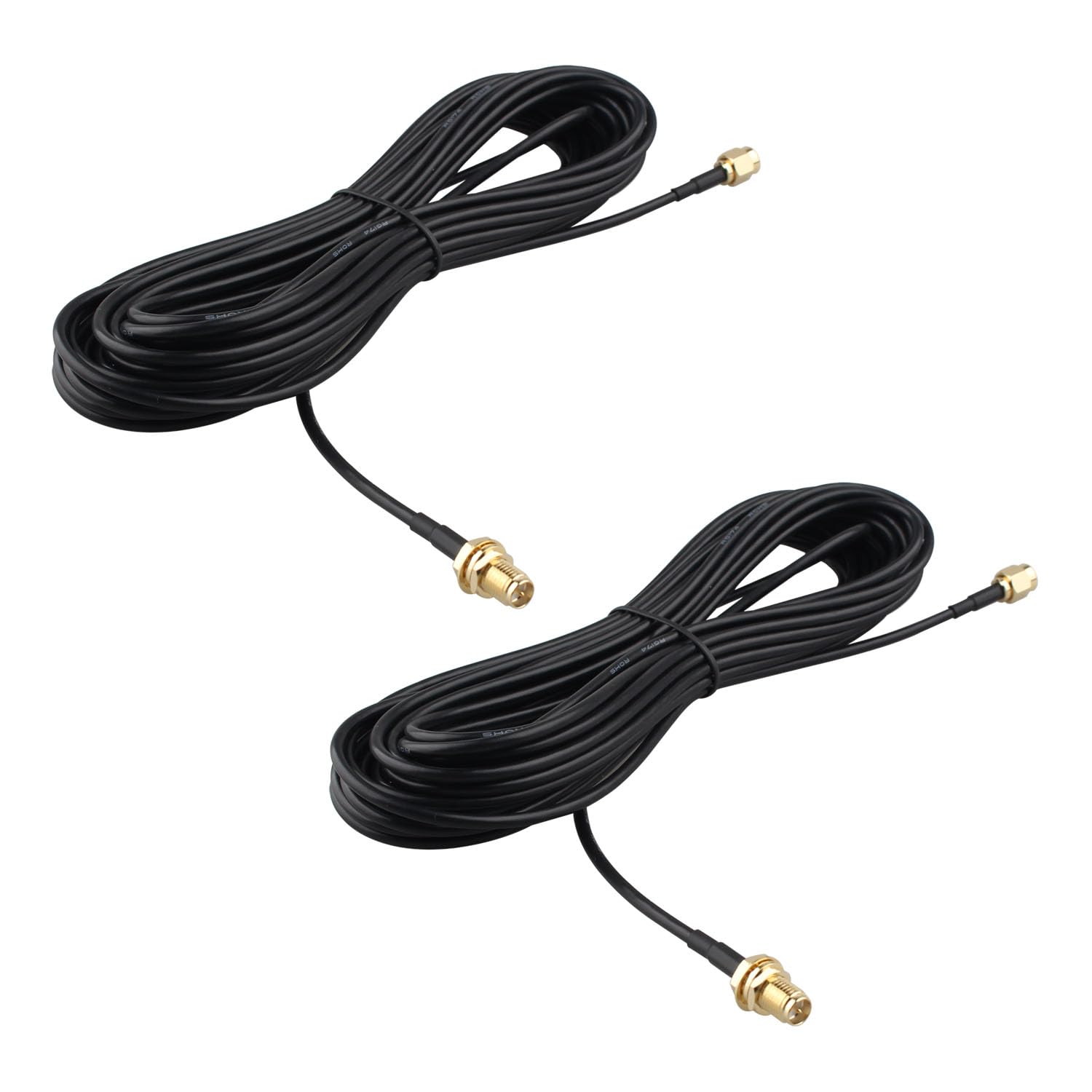 Futheda 2PCS RP-SMA Male to RP-SMA Female WiFi Antenna Extension Cable Bulkhead Mount RG174 Coaxial Cable 9m/29.5 feet for WiFi Router Gateway FPV Antenna Wireless Lan PCI Card IP Security Camera
