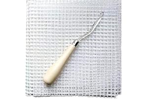 WOEIFGV Pattern Rug Hooking Mesh Canvas Wooden Bent For Hook Tool