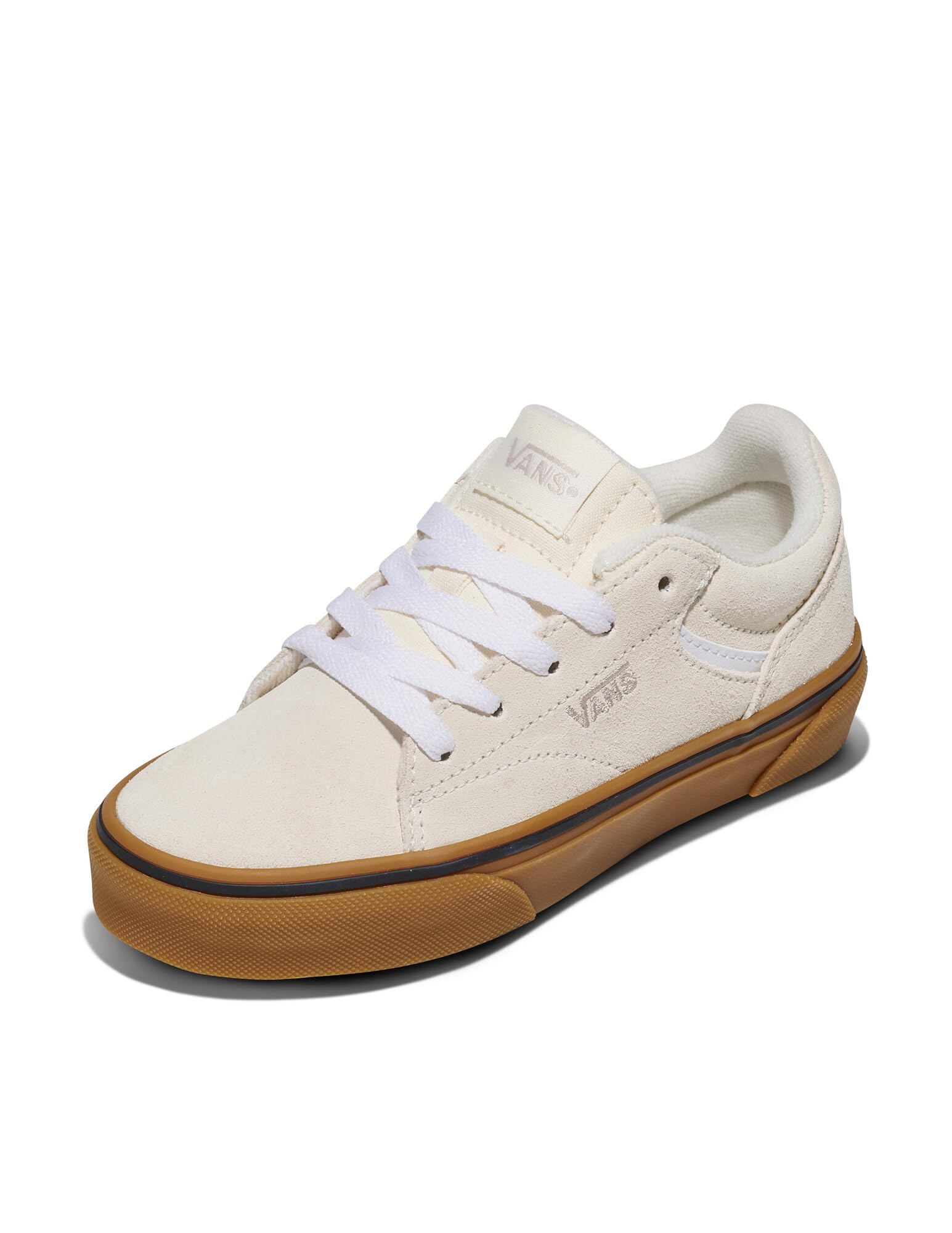 Vans Seldan Shoe | Kids' Retro Tennis Inspired Sneakers for Boys & Girls, Everyday Fashion, Basic Gum Classic White, 4.5 Image