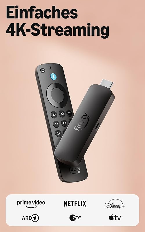Fire TV Stick 4K Select, beginne mit dem Streamen in 4K, Hunderttausenden von Filmen und Serienfolgen sowie kostenlosem Live-TV, finde Serien schneller mit Alexa+