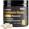 RiRywony Health NAD Supplement - NAD+ with Nicotinamide Riboside (NR) and Resveratrol Quercetin 900mg Pure Organic NAD Plus for Cellular Repair Healthy Aging Brain Function, 80 Capsules