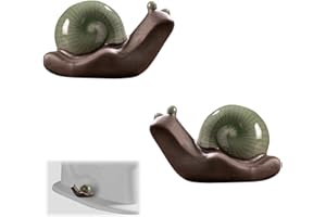 ARXONIS 2 Pcs Snail Toilet Bolt Covers Decorative Toilet Screw Cover Caps, Ceramic Toilet Caps for Bottom of Toilet, Cute Toilet Bowl Bolt Covers for Bathroom Decor, Easy to Install (Green Snail)