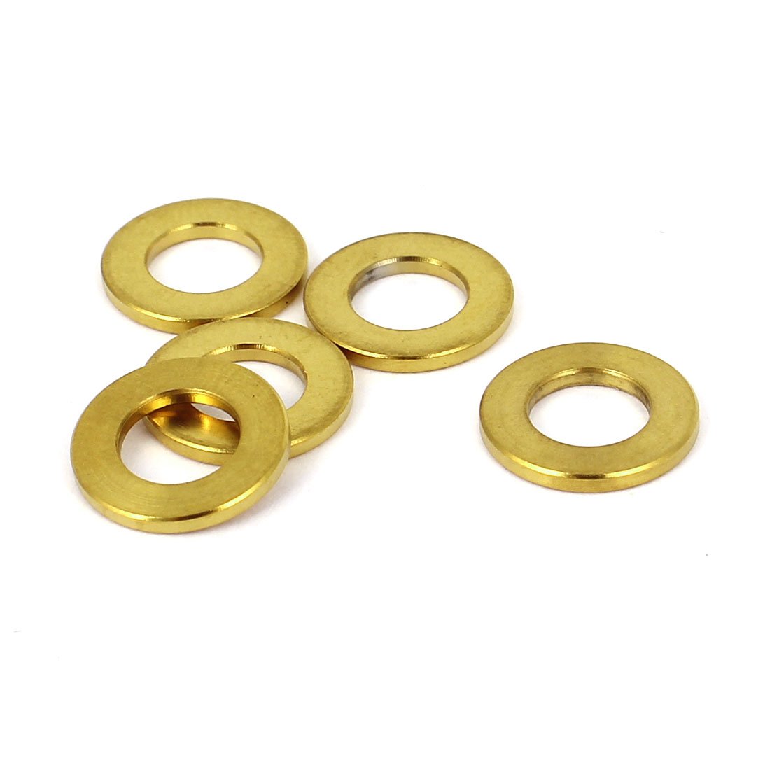 Sourcingmap 5 Pcs M6 Gold Tone Titanium Ti Metric Plain Flat Washer for Bolt Screw