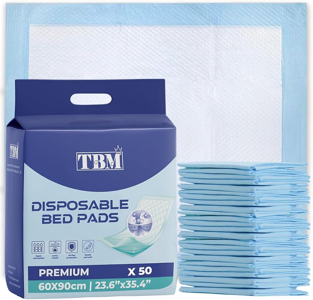 TBM 50 Disposable Incontinence Bed Pads 60 x 90 cm 50 Count