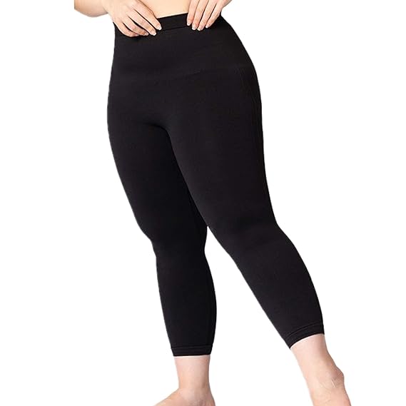 Buy Shapermint MidWaist Shaping Capri Cropped Leggings Medium Compression Shapewear Black at