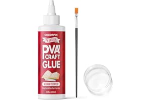 COCOMFIX [8.5 oz] Book Binding Glue, PH Neutral PVA Glue, Strong & Permanent Bond Bookbinding Adhesive Repair, Acid-Free, Dries Clear & Flexible for Book Repair, Framing, Collages, Paper Crafts and Art