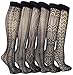 Felicity Womens Knee High Fishnet Patterned Trouser Socks Dress Socks (Assorted A, Black, 6 Pack)
